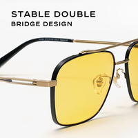 CAPONI نظارات شمسية رجالية ماركة كابوني للرؤية الليلية قيادة السيارة مربعة من التيتانيوم الخالص نظارات شمسية مستقطبة بلونية UV400 BSYS21028 - Image 3